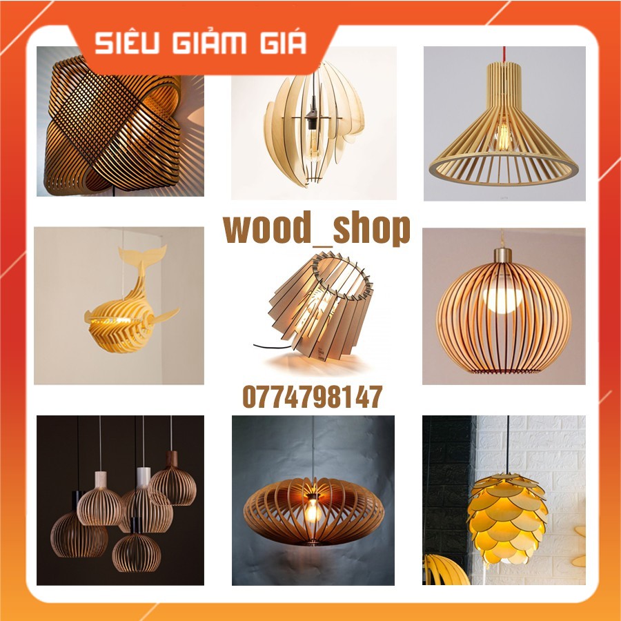 20 mẫu đèn gỗ thả trần [Giá gốc]