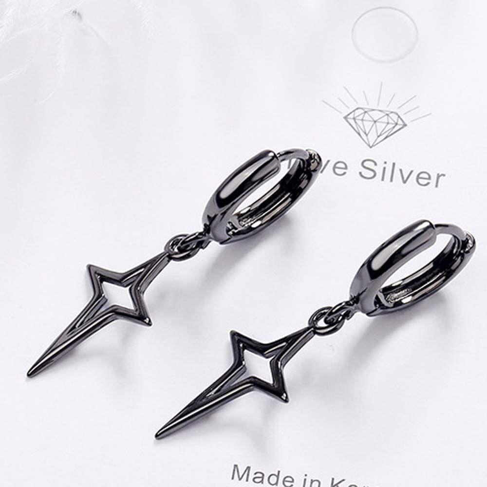 Khuyên Tai Ngôi Sao / Thánh Giá Phong Cách Gothic Cho Nam|Bông Tai Chữ Thập Màu Sắc Thời Trang|Khuyên Tai Màu Đen Thời Trang Cho Nữ