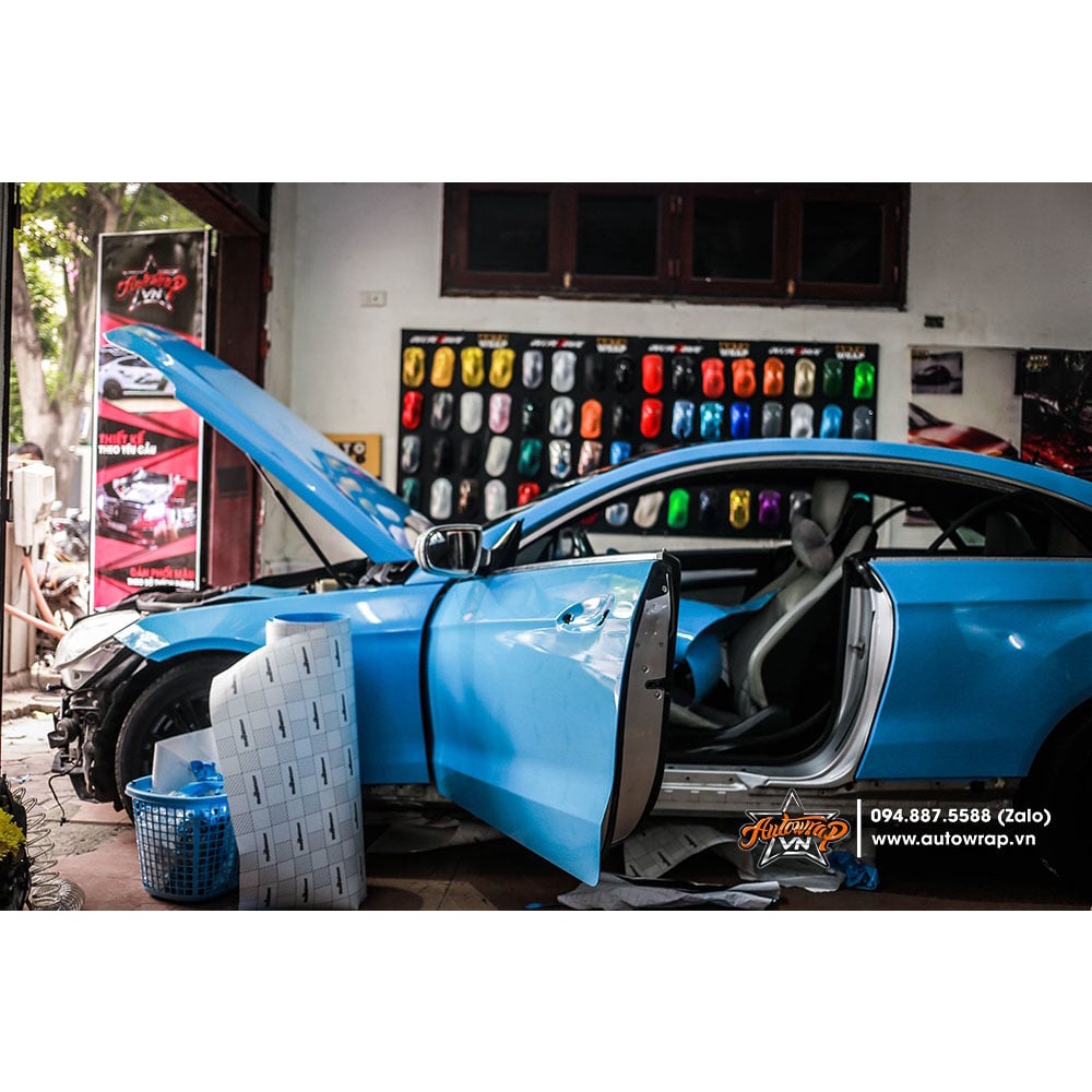 Tem họa tiết xe i10 Blue Black - Tem họa tiết ô tô Hyundai, tem dán sườn xe thể thao