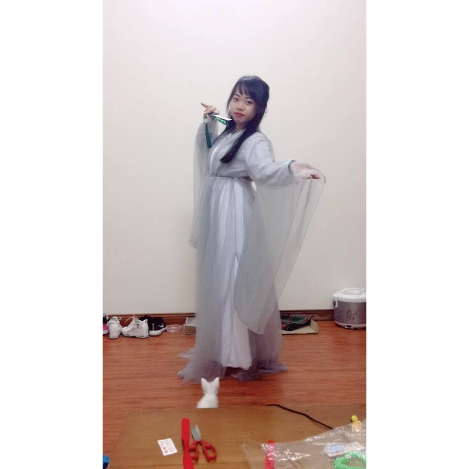 Cosplay váy cổ trang Bạch thiển trong Tam sinh tam thế thập lý đào hoa bộ màu xám | BigBuy360 - bigbuy360.vn