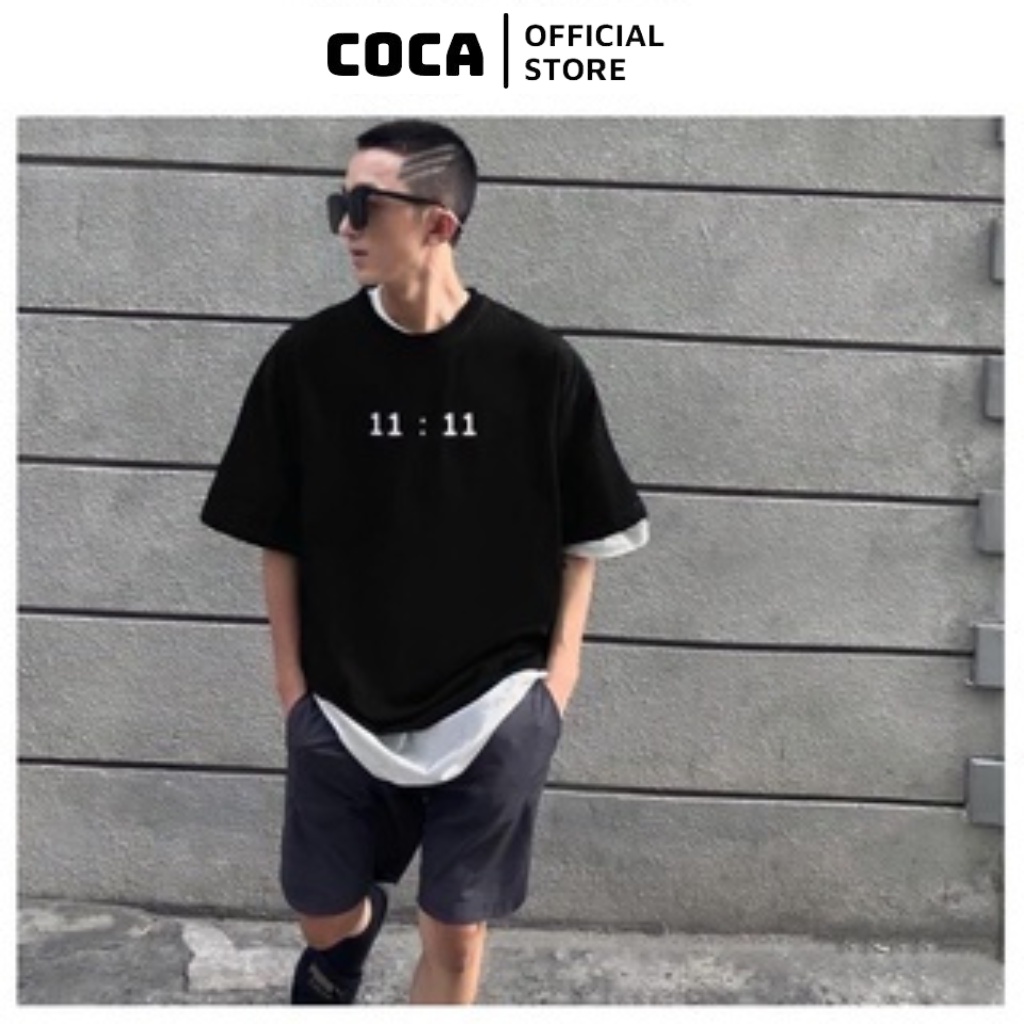 Áo thun tay lỡ unisex YOUNG GREEN 11:11 - Áo phông nữ form rộng cho cặp đôi phong cách hàn quốc vải dày dặn, thoáng mát