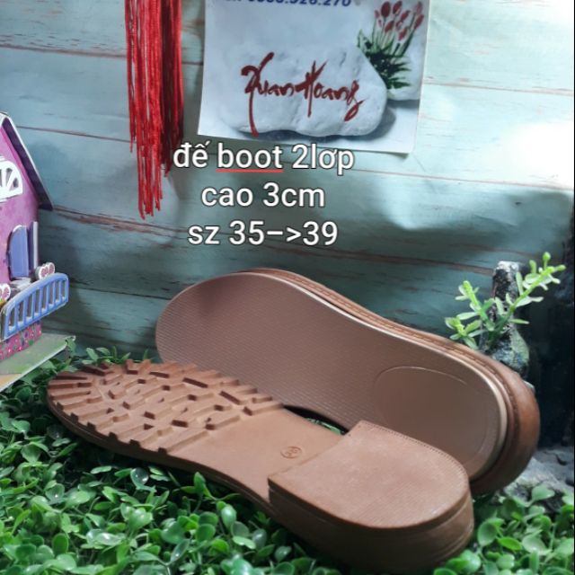 Đế giày boot ,cao 3cm ,2lơp đúc sz 35-39