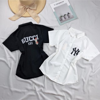 Sơ mi ngắn tay💥𝑭𝑹𝑬𝑬𝑺𝑯𝑰𝑷💥sơ mi in logo tước ngực chất kate hàng quảng châu,ly store