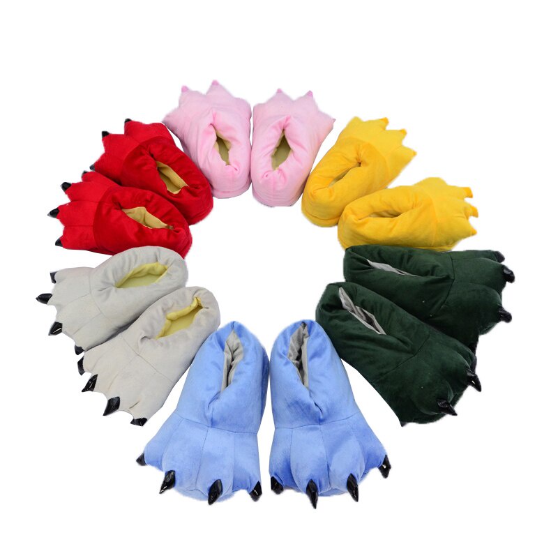 Dép bông đi trong nhà hình móng vuốt kỳ lân/ gấu trúc dễ thương