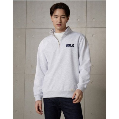Áo sweater 0slo half-zip cổ trụ bo gấu