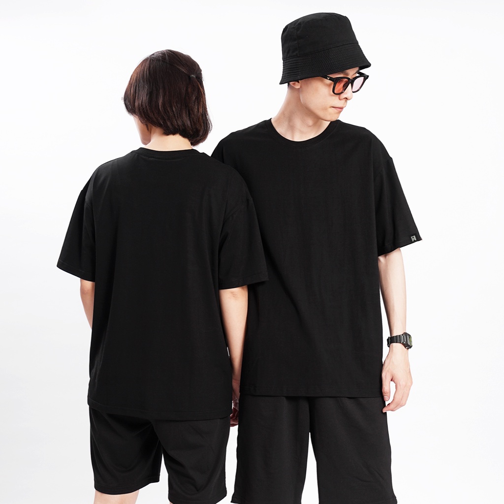 Áo thun trơn basic, Áo thun mỹ unisex nam nữ form rộng oversize chất liệu Cotton xuất xịn dày dặn 2 màu đen, trắng A2