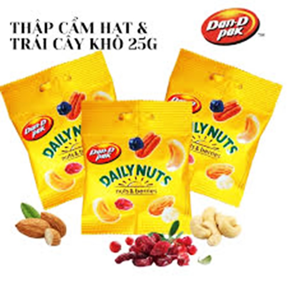 HẠT DINH DƯỠNG HỖN HỢP DAILY NUT 25GR DAN D PAK xuất khẩu Trung Quốc, sản phẩm là sự hòa quyện của các loại hạt cao cấp