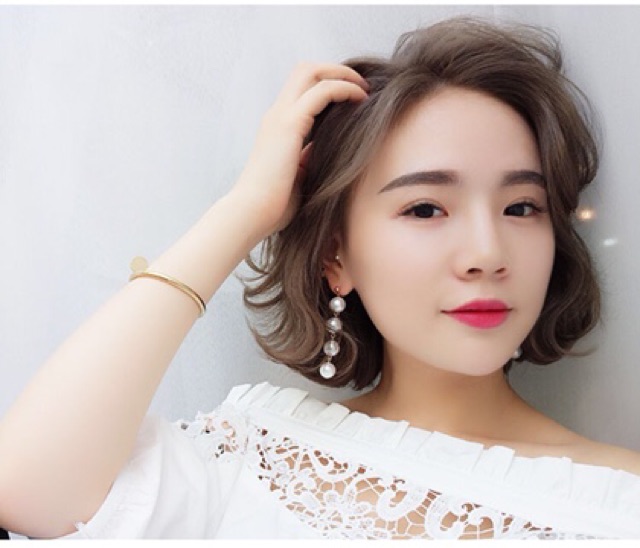 Bông Tai Hàn Quốc hạt châu nhân tạo dáng dài sành điệu