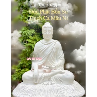 Nay gieo duyên tượng Phật trắng - Đức Bổn Sư Thích Ca Mâu Ni - Composite cao 40cm