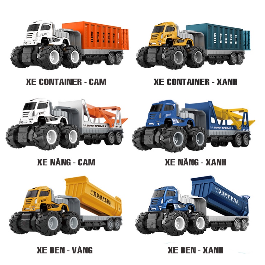 Đồ chơi xe tải cho bé cỡ lớn - Nhiều Mô Hình Xe Ô Tô Các Loại : Xe Ben, Xe Container, Xe Nâng