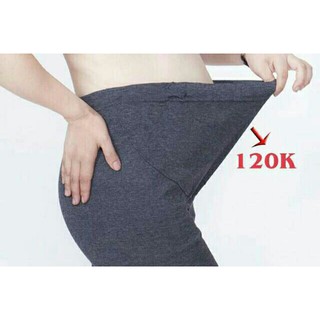 Quần BẦU legging có đáp chất cotton len