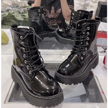 Giày Bốt Dây Buộc Khoá Sườn Da Bóng | BigBuy360 - bigbuy360.vn