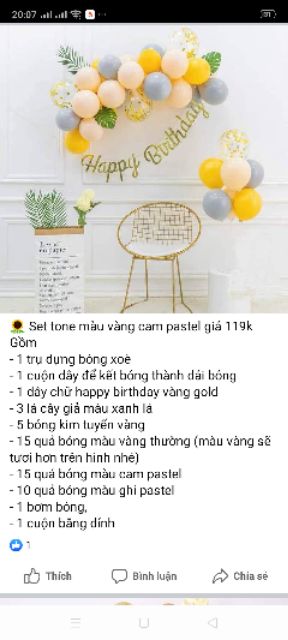 Set bóng trang trí sinh nhật siêu dễ thương MS4