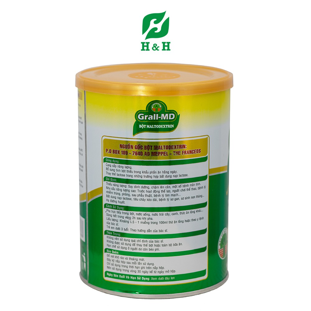 Bột MALTODEXTRIN GRALL MD cho trẻ suy dinh dưỡng, bổ sung năng lượng ở người lớn - 400g