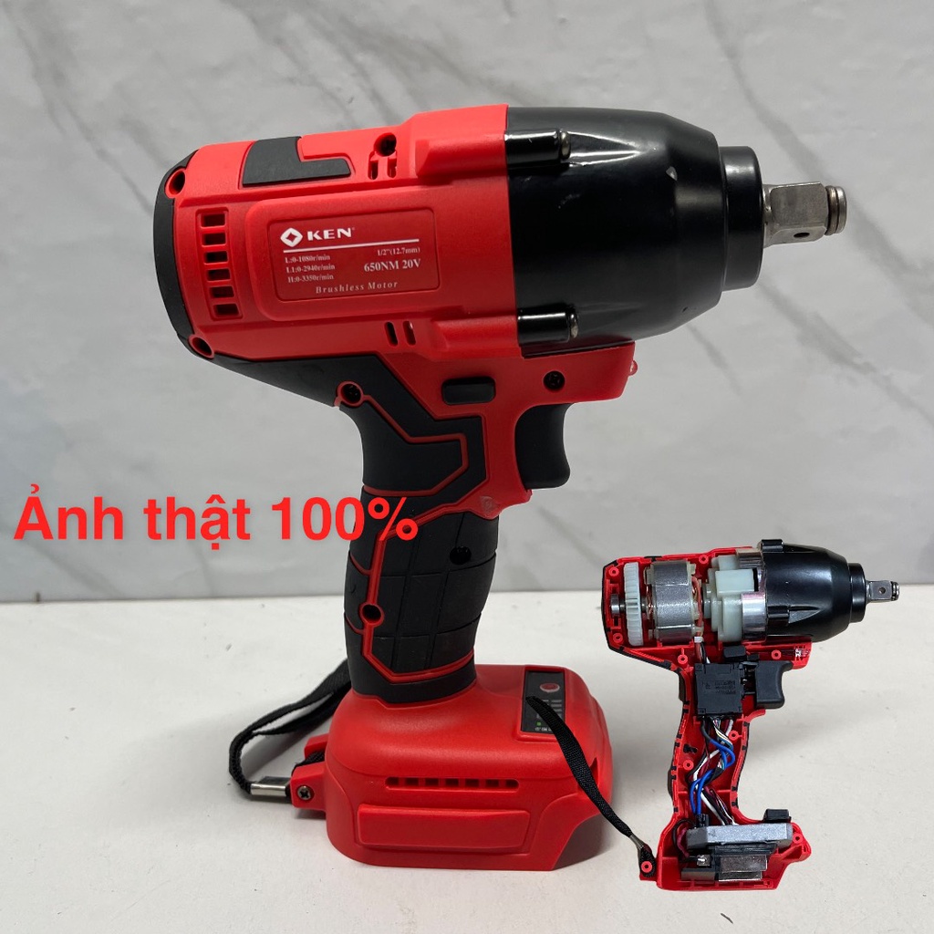 Thân Máy siết Bulong không chổi THÂN KEN .Lực Siết 650Nm , Đầu đặc 1/2 , chân pin Makita phổ thông