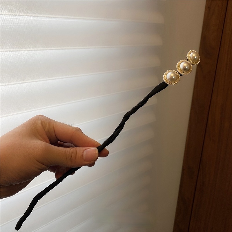 Đồ buộc tóc đính hạt ngọc trai giả phong cách retro Hàn Quốc thời trang mới