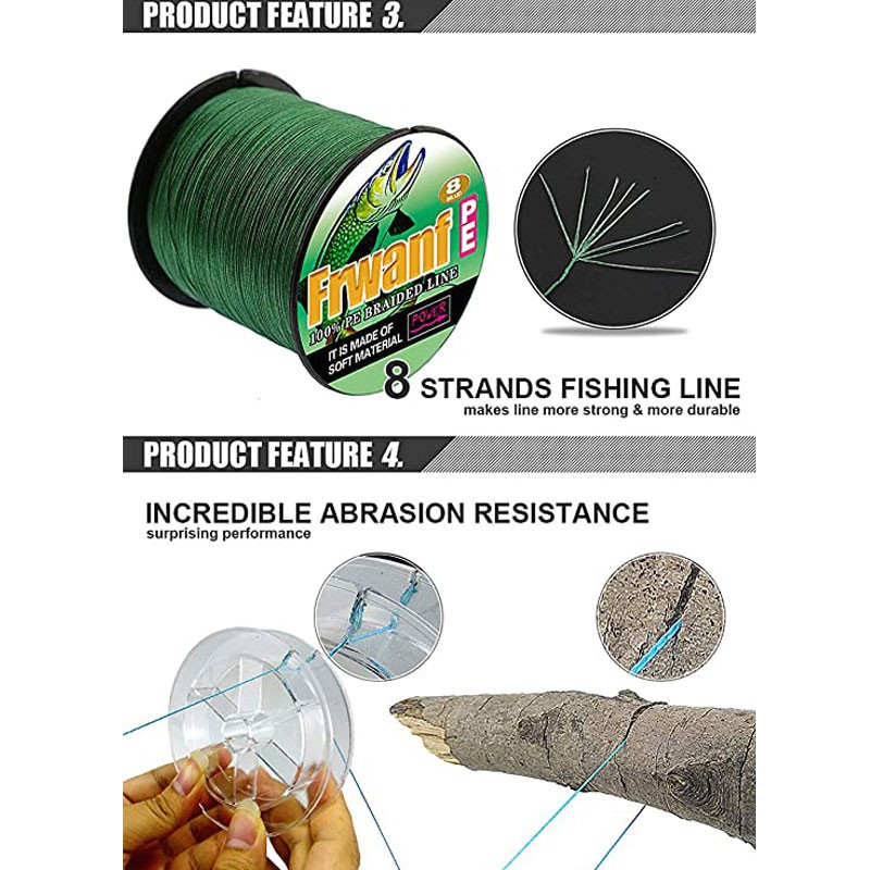 Cuộn Dây Câu Cá Bện 8 Sợi PE 500M 300M 1000M Siêu Chắc Chắn