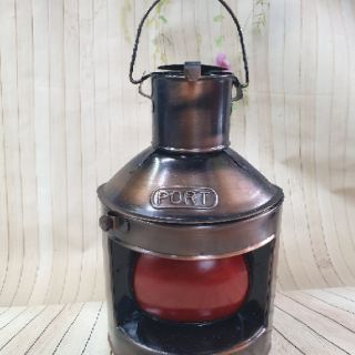 Đèn dầu cổ màu đồng cao 25cm