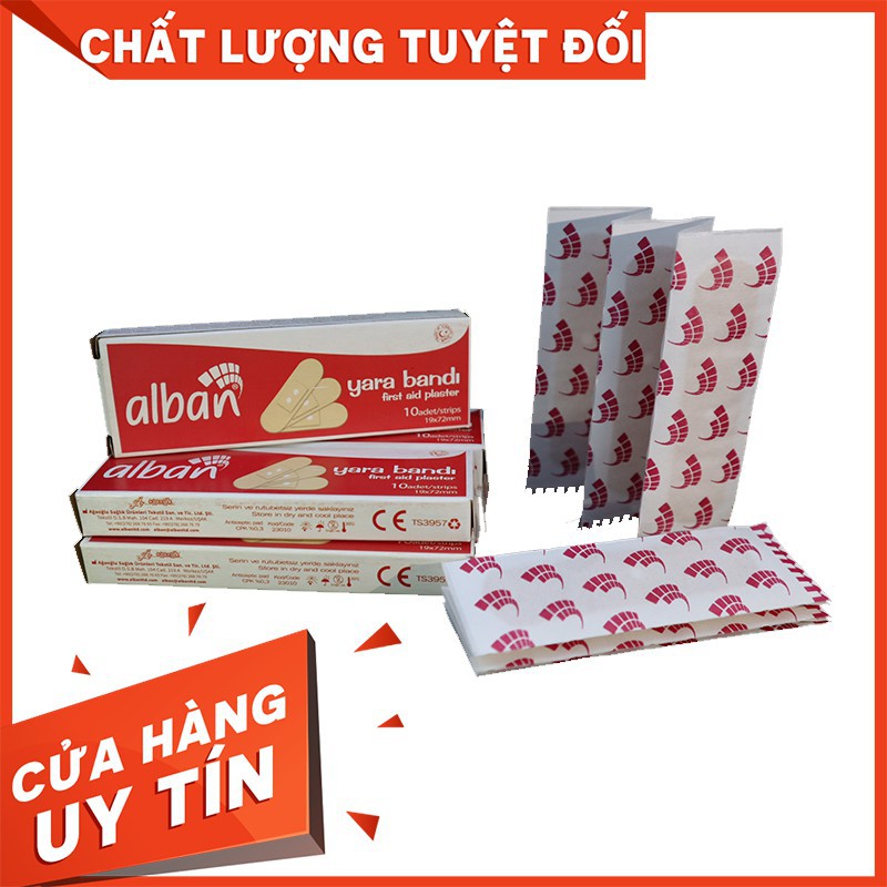 Bộ 10 hộp x 100 Miếng Băng Y tế cá nhân Alban 🔆 Hộp nhỏ tiện lợi 🔆 Băng vết thương, lành nhanh chóng