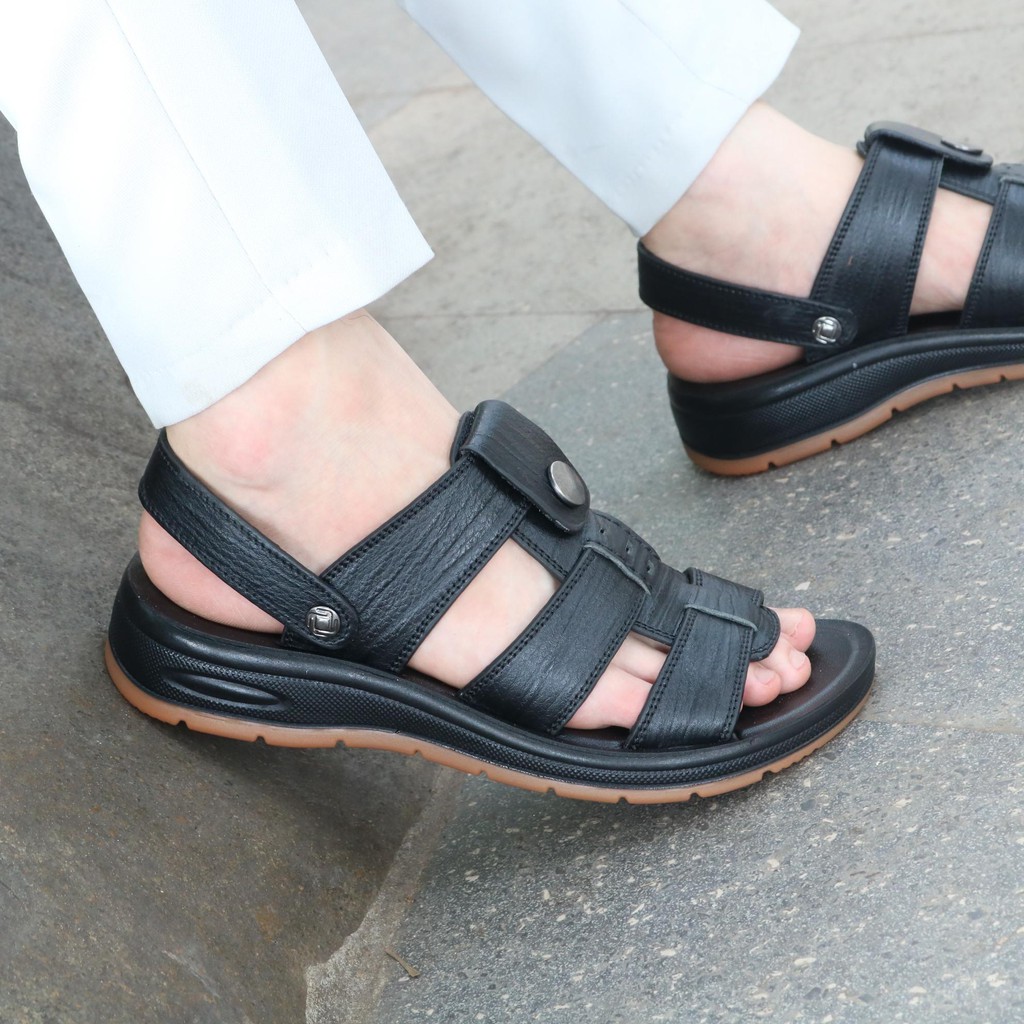 Sandal nam đế cao - Sandal nam  HT.NEO  tăng chiều cao 3,5p khâu may chân quai siêu chắc SD96