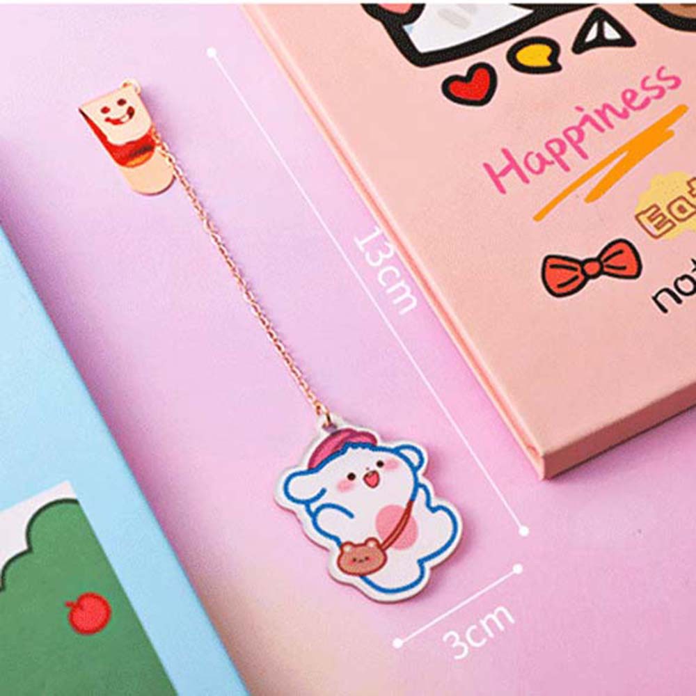 Thẻ đánh dấu trang sách bằng kim loại họa tiết hoạt hình thỏ / cún xinh xắn dễ thương