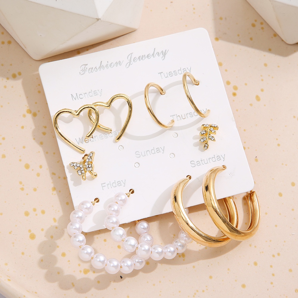 iF YOU Bông Tai Hình Tròn Đính Ngọc Trai Và Bướm Thời Trang Sang Trọng Cho Nữ