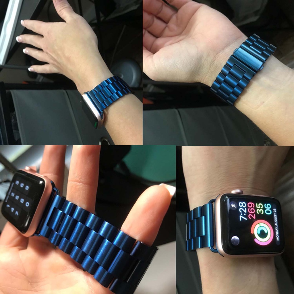 Dây Đeo Bằng Thép Không Gỉ Cho Đồng Hồ Thông Minh Apple Watch 41 / 40 / 38mm 49 / 45 / 44 / 42mm Series Ultra / 8 / 7 / SE / 6 / 5 / 4 / 3 / 2 / 1