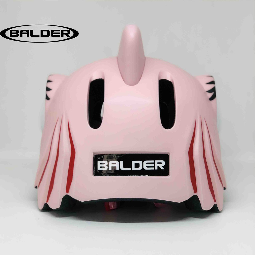 Nón bảo hiểm xe đạp thể thao BALDER shark pink trẻ em cao cấp có đèn led