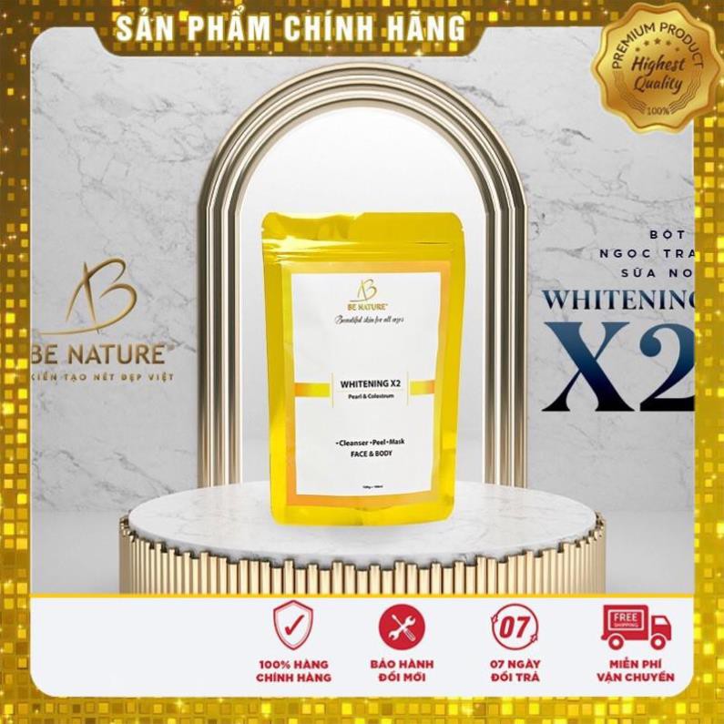 Sản phẩm bán chạy Bột Ủ Ngọc Trai Sữa Non Whitening X2 Be Nature 100g