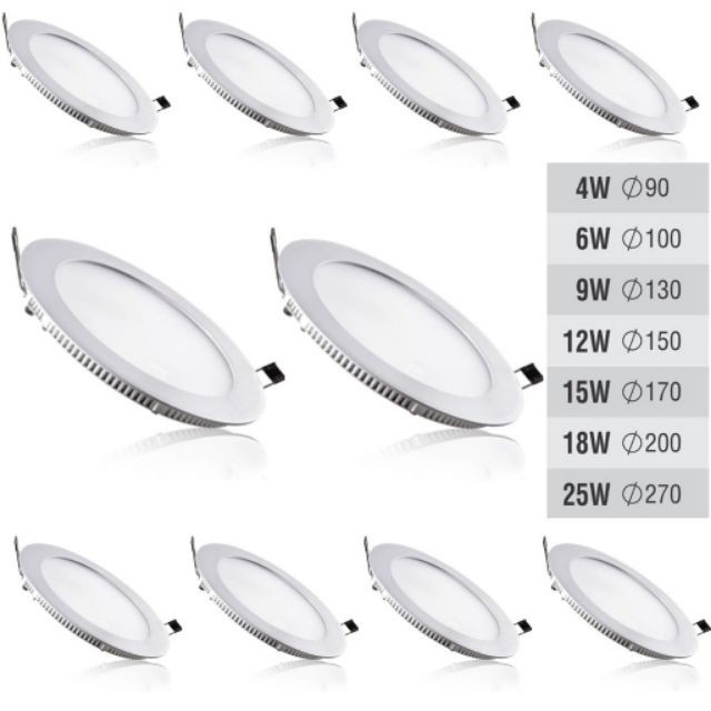 Bộ 10 đèn âm trần 6w siêu mỏng (trắng/vàng)