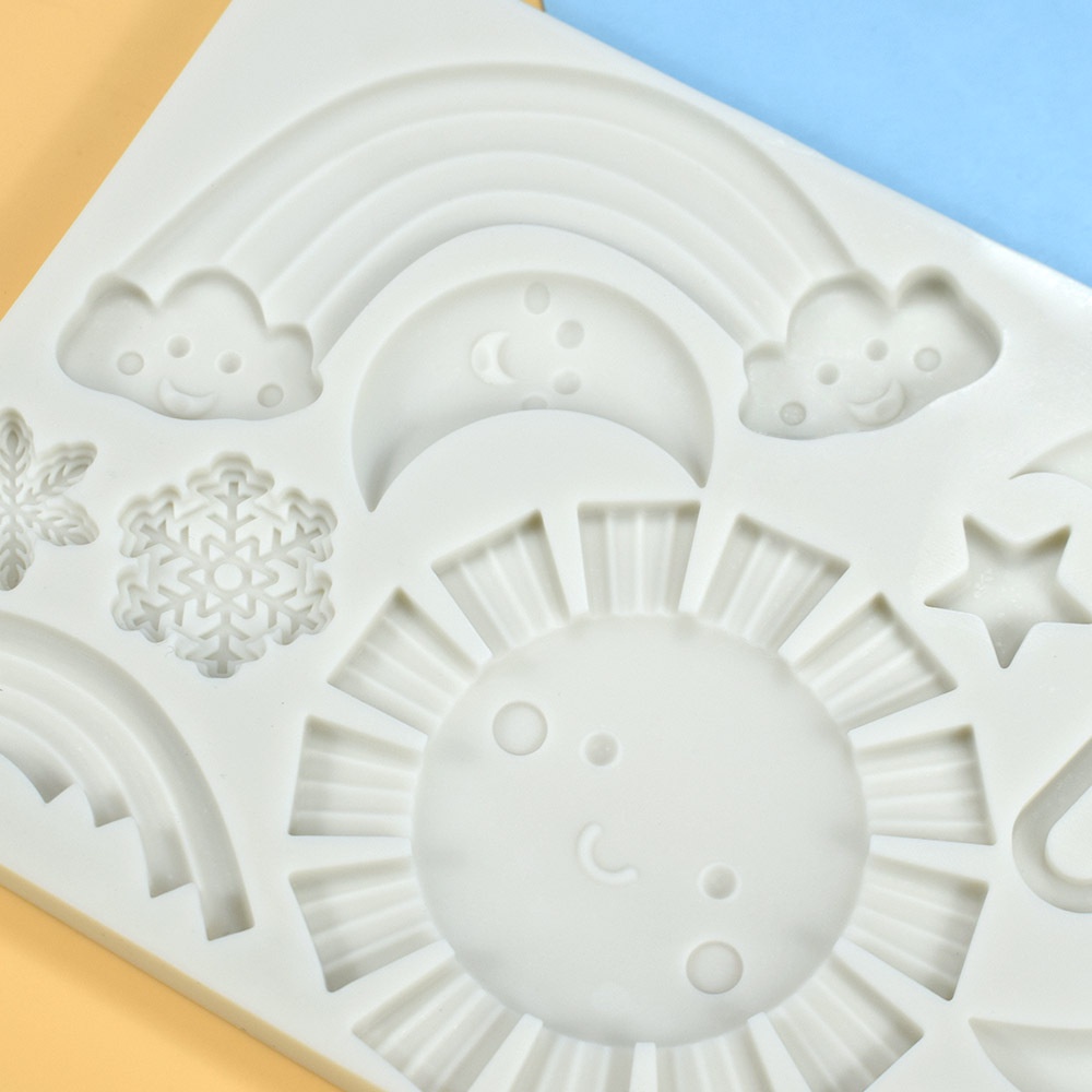 Khuôn Silicon Làm Bánh Kẹo Đường Socola Kẹo Đường Pudding Sô Cô La Trang Trí Bánh Kem Hình Trời Mây Trời Hoạt Hình DIY