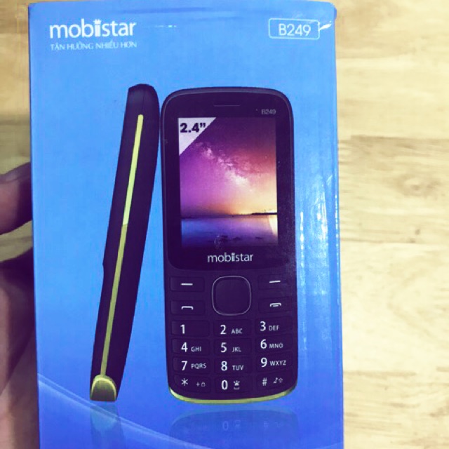 Điện thoại MobiistarB249 mới 100% Full box  màn hình rộng,nghe nhạc,nghe đài FM bảo hành 12 tháng