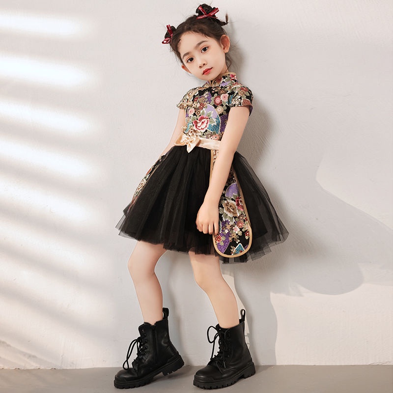 Đầm Sườn Xám Thời Trang Mùa Hè Phong Cách Trung Hoa Cho Bé Gái