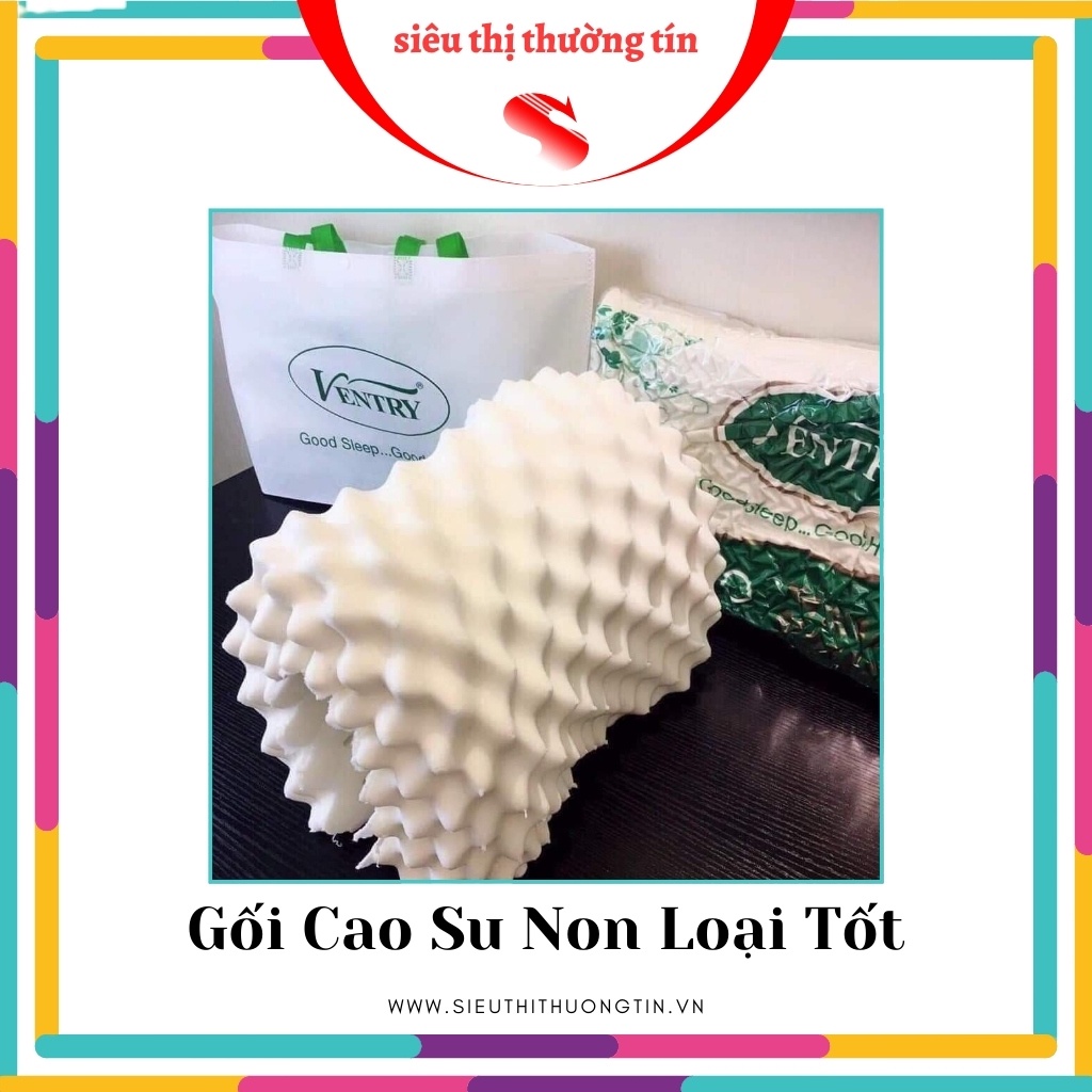 Gối cao su non người lớn chính hãng Ventry, chống đau mỏi cổ, vai, gáy, chống ngáy - Ruột gối nằm latex thiên nhiên