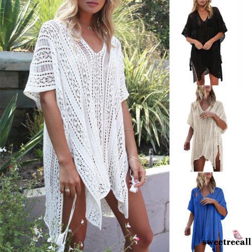 .N.-nữ Ren Móc Mùa Hè Đi Biển Bikini Che Đồ Bơi Đầm Tắm Phù Hợp Với