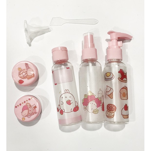 Bộ chiết mỹ phẩm du lịch molang 5 món CMP16 kèm hộp đựng