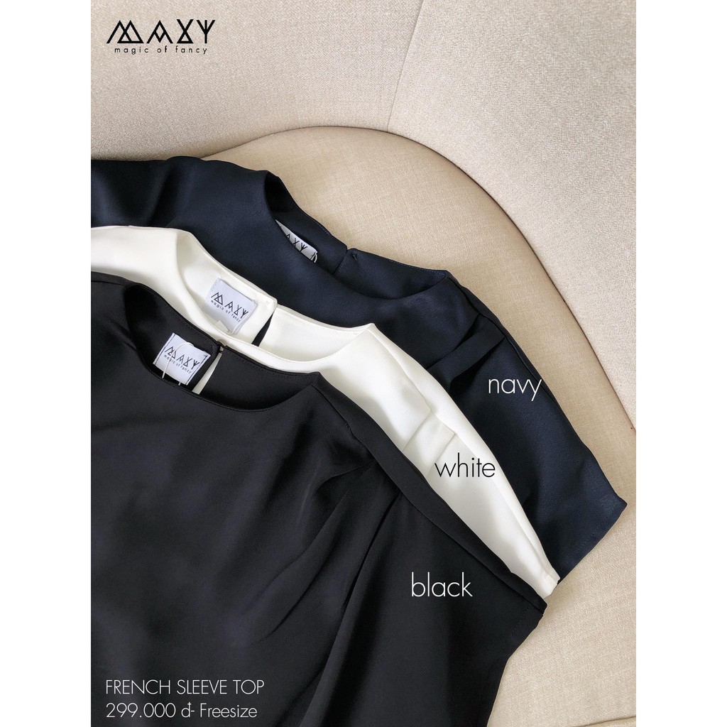 Áo sơ mi kiểu tay cánh dơi french sleeve top Maxy Workshop