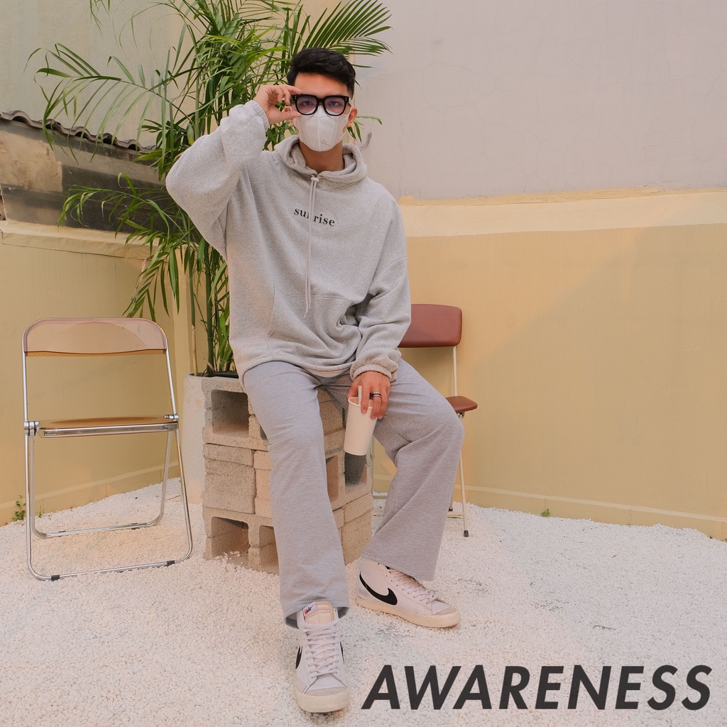 Quần Thun Đen Xám ống rộng Nam Basic - Quần Thun Nam Nữ dễ phối đồ - Phong cách Hàn Quốc - awareness