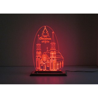 Mô Hình Đèn Led 3D Nhà Thờ Đức Bà