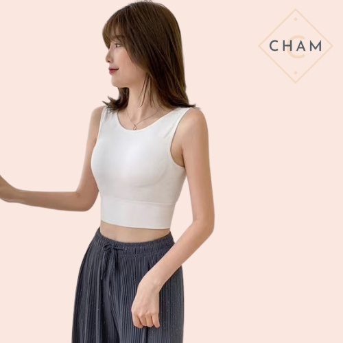 Áo 3 Lỗ nữ chất dày đẹp áo croptop có mút ngực sẵn không cần mặc áo lót