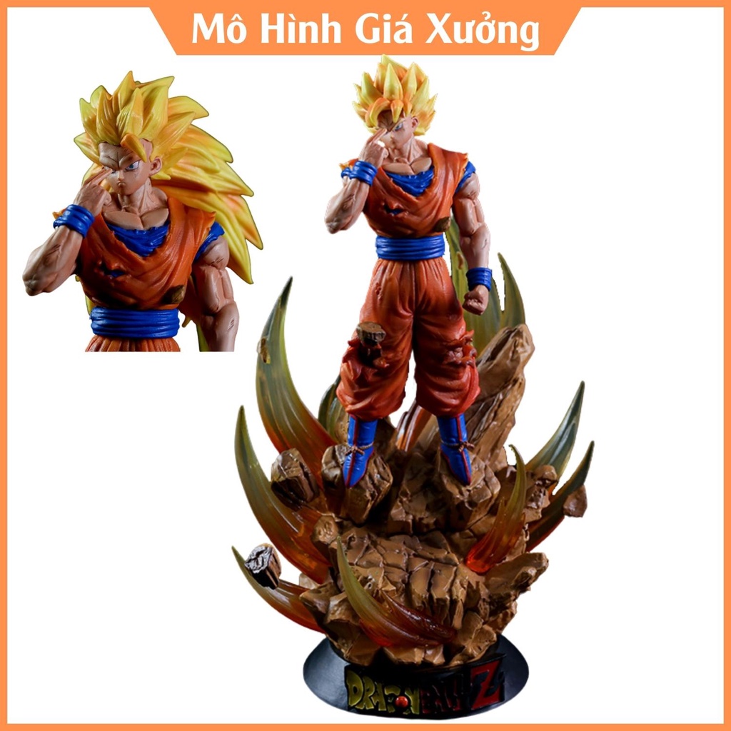 Mô hình Dragon Ball Songoku có đèn led ở base 2 đầu 2 tay thay thế, siêu chất cao 30cm , figure mô hình 7 viên ngọc rồng