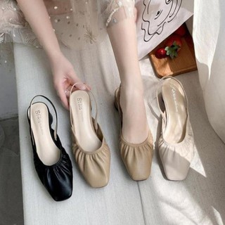 Giày búp bê da nhún có quai hậu phong cách dễ thương - giày búp bê cao cấp