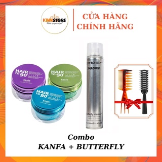 Combo gôm sáp vuốt tóc nam - Sáp vuốt tóc Kanfa + Gôm xịt tóc nam