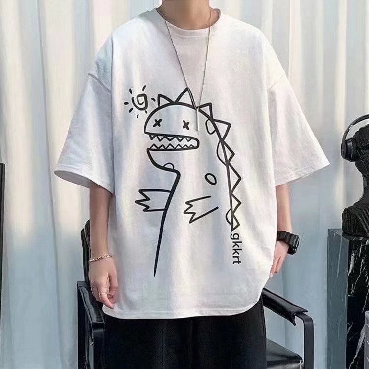 Áo Thun Tay Ngắn In Họa Tiết Hoạt Hình Phong Cách Hàn Quốc Size M-5XL Thời Trang Cho Nam