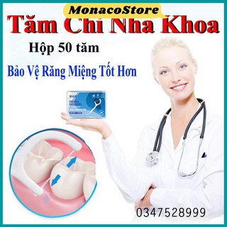 Tăm chỉ nha khoa DENTAL FLOSSERS hộp 50 chiếc tiệt trùng sợi chỉ mảnh chất lượng tuyệt đối  - MonacoStore