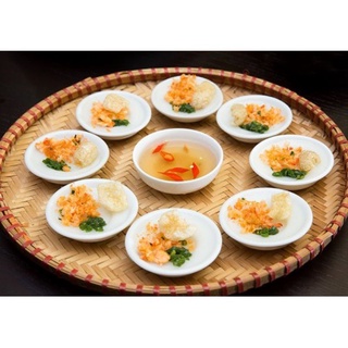 10 chén bánh bèo bi, chén nước tương, chén muối tiêu