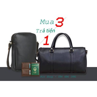 COMBO TÚI XÁCH DU LICH + TÚI ĐEO CHÉO +VÍ ĐỰNG PASSPOST - BẢO HÀNH 12 THÁNG