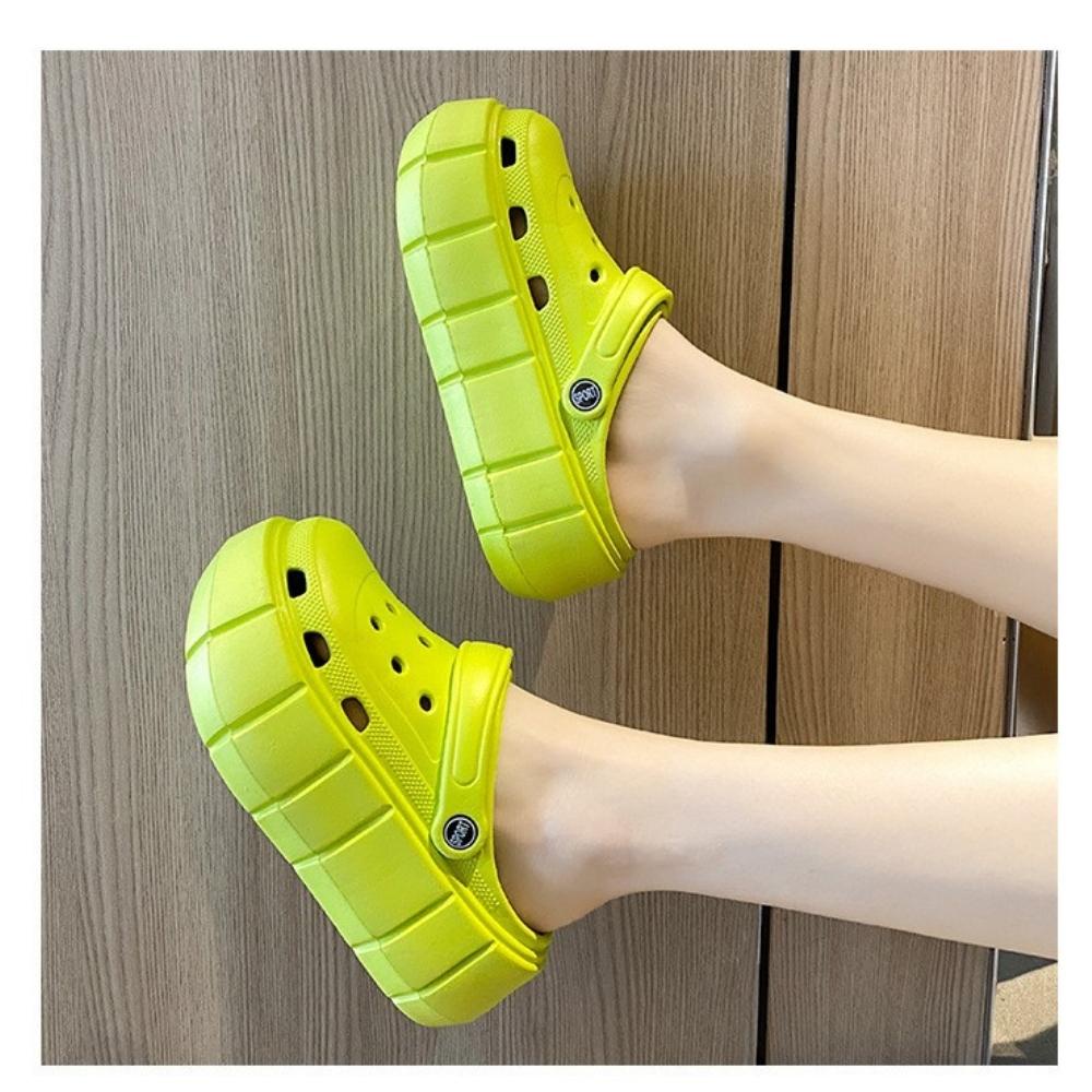 Dép sục bánh mì nữ Crocs đế cao đến 5cm siêu nhẹ đi êm chân cực hách chiều cao hot trend 2022