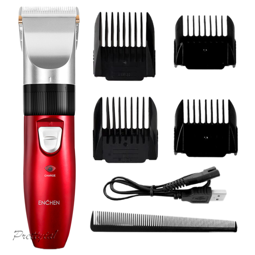 [PRETTYIA1]Professional Hair Trimmer for Men USB Rechargeable White