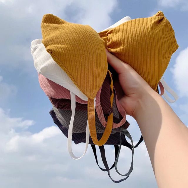 Áo bra gân thắt nơ không gọng đệm mỏng 308 loại đẹp | BigBuy360 - bigbuy360.vn